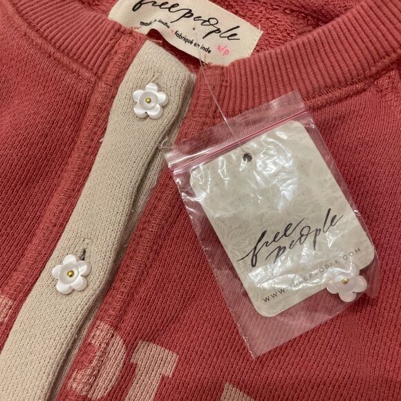 NWT Free People Junior Sweatshirt Cardi Lake Placid Dram Club Sold Out $98 - Picture 8 of 10
